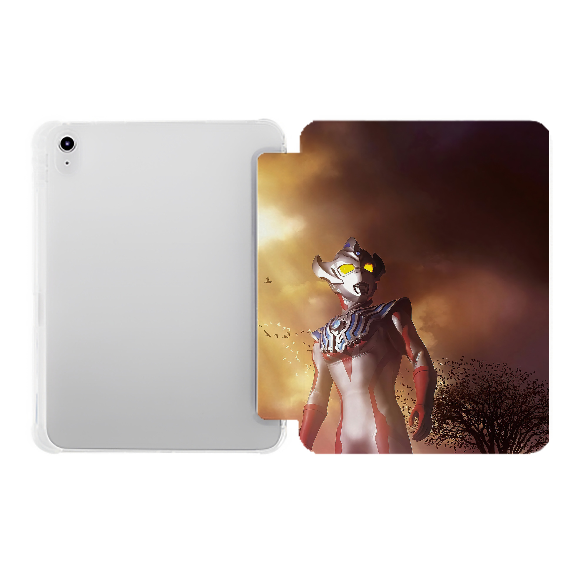 （画像用） ウルトラマン Ultraman IPad ケース ペン収納付き 三つ折りスタンド PUレザー×シリコン 対応機種9.5/10.5/10.9インチ